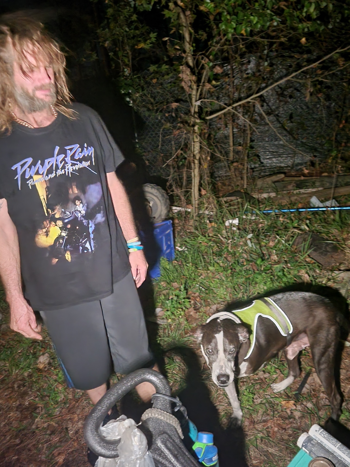 Jamie outside with his dog